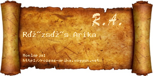 Rózsás Arika névjegykártya